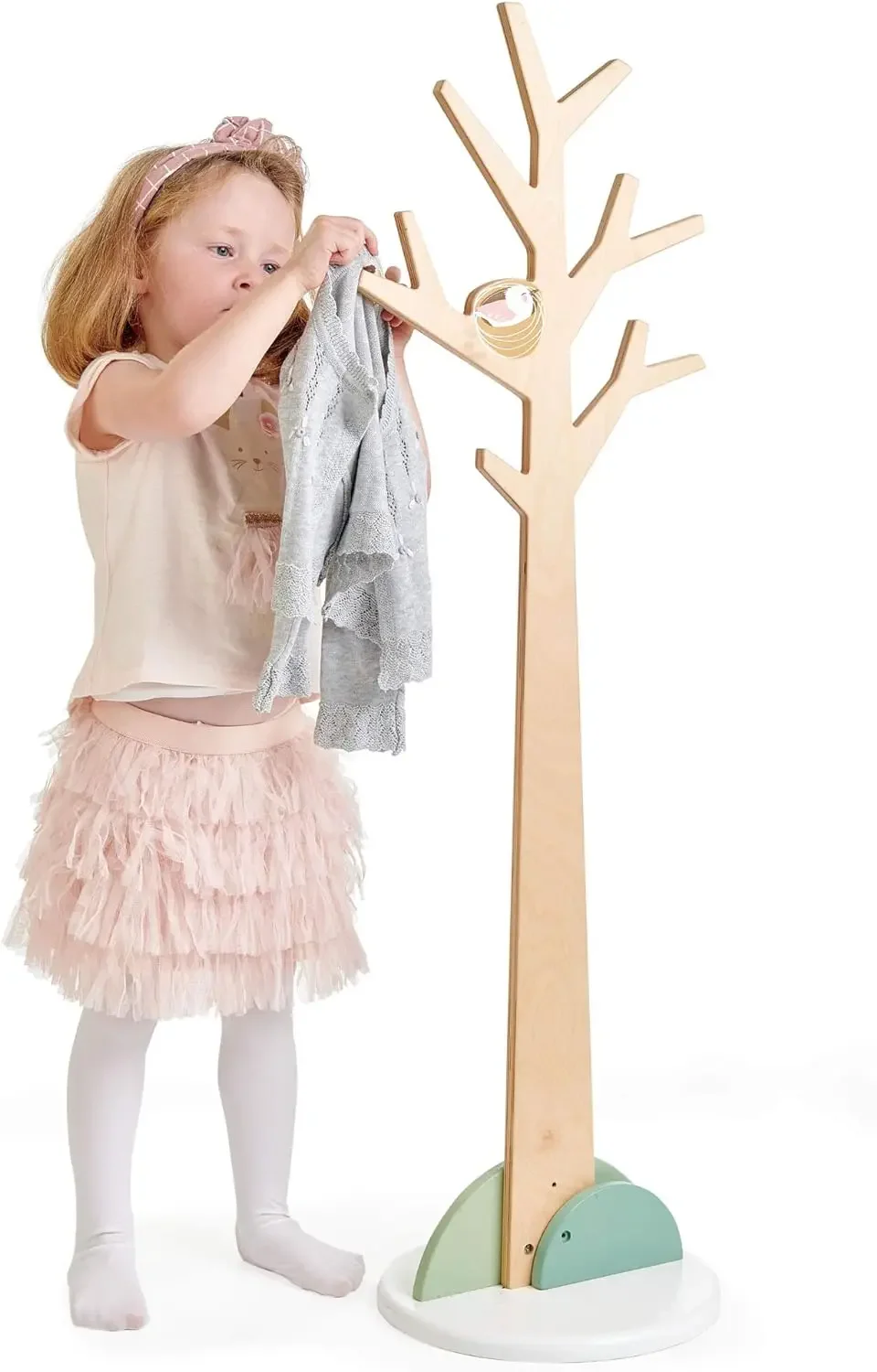 Forest Coat Stand For Kids Room - High-Grade Wooden Tree Coat Rack Stand For Kids Clothing - Super Easy Assembly