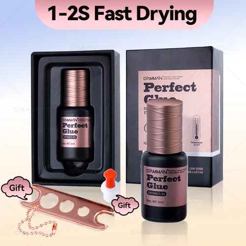 Damman-pegamento profesional para extensión de pestañas, 5ml, 1S, secado rápido, pegamento para pestañas, tiempo de retención adhesivo, 8-10 semanas