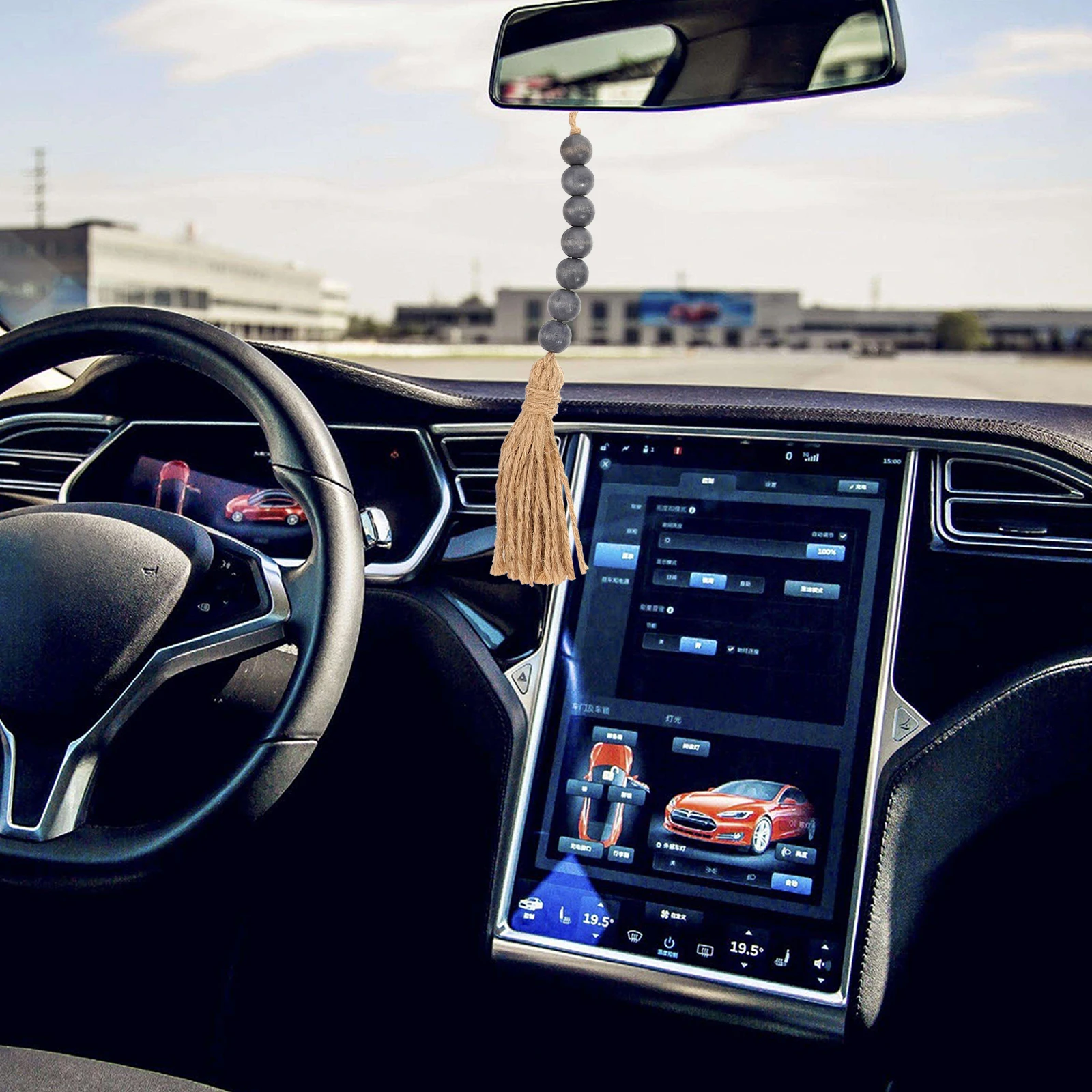 3pcs Wooden Beads Hanging Bead String Purple Decorative Hanging Door Tassel Decors Rustic Home Wooden Bead String Tassel