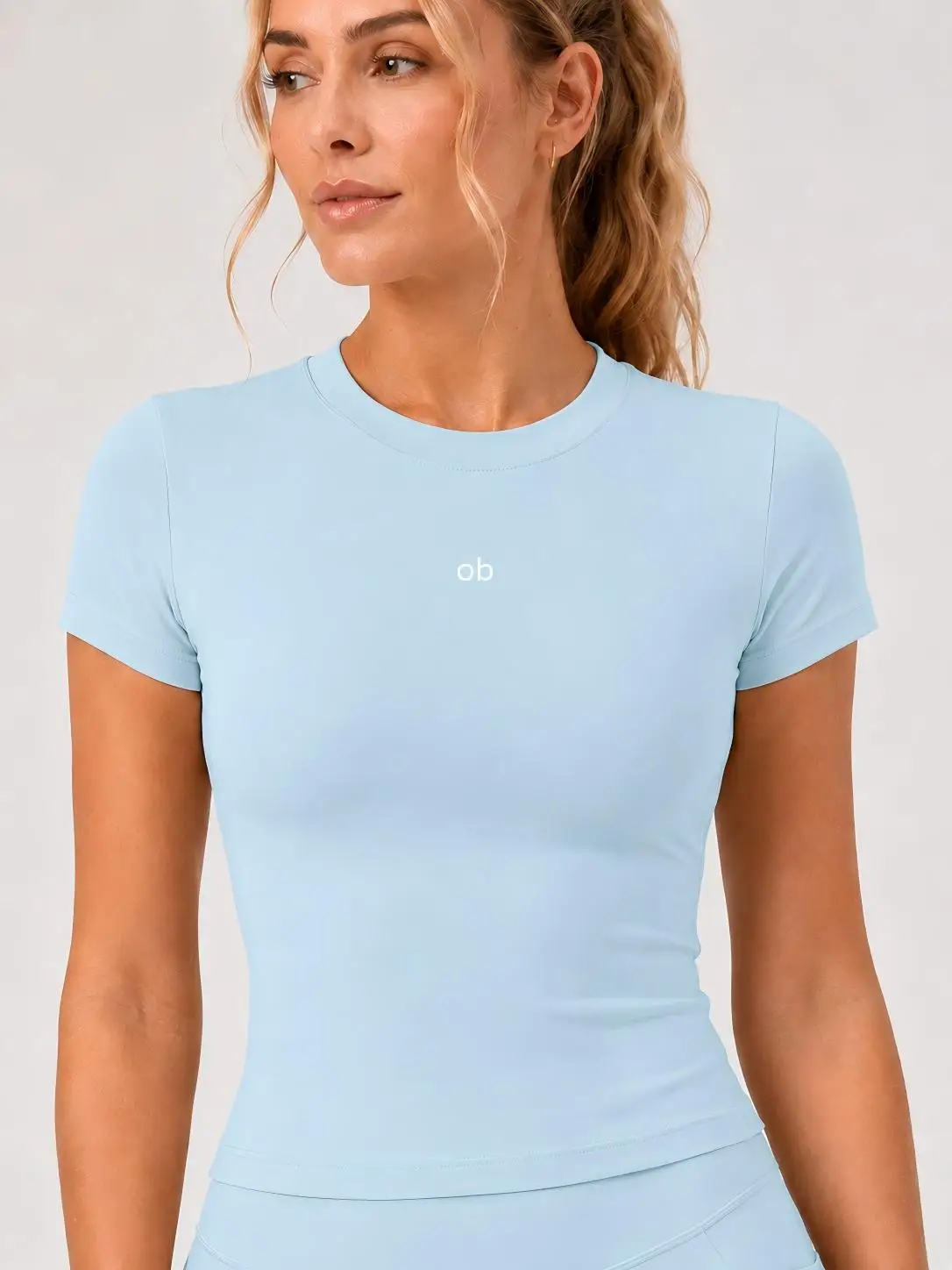 New style fitness wear - women's short-sleeved quick-drying T-shirt, casual summer stretch yoga wear, running sports wear image 4