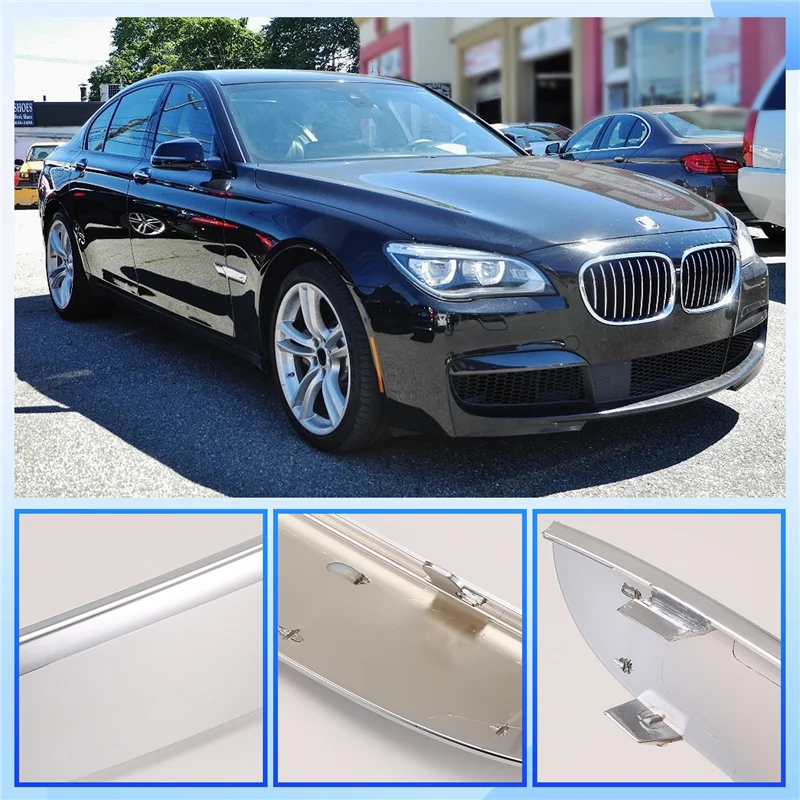 

1Pair Chrome Car M Sport Front Bumper Grill Moulding Trim 51118047727 51118047728 For BMW 7 Series F01 F02-ABQF