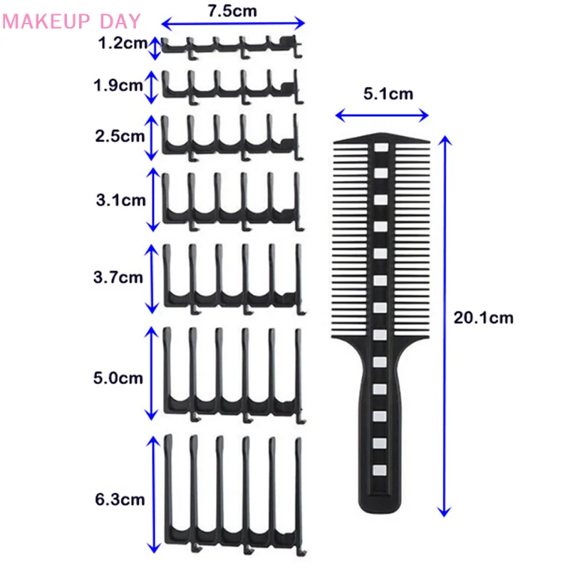 Cabelo plástico curvo aparar modelo para homens, Line Up Tool, Guia Taper, DIY Clipper, Home Haircut, Régua Banda, Limit Comb