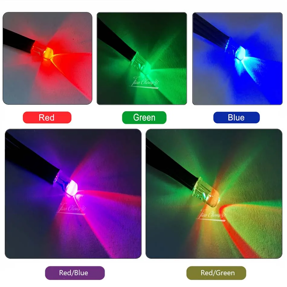 5mm RGB Multicolor LED 20cm Pre-Wired Round RGB Light Emitting Diode DC5-12V 2Pin DIP RGB Common Anode /Cathode LED Beads