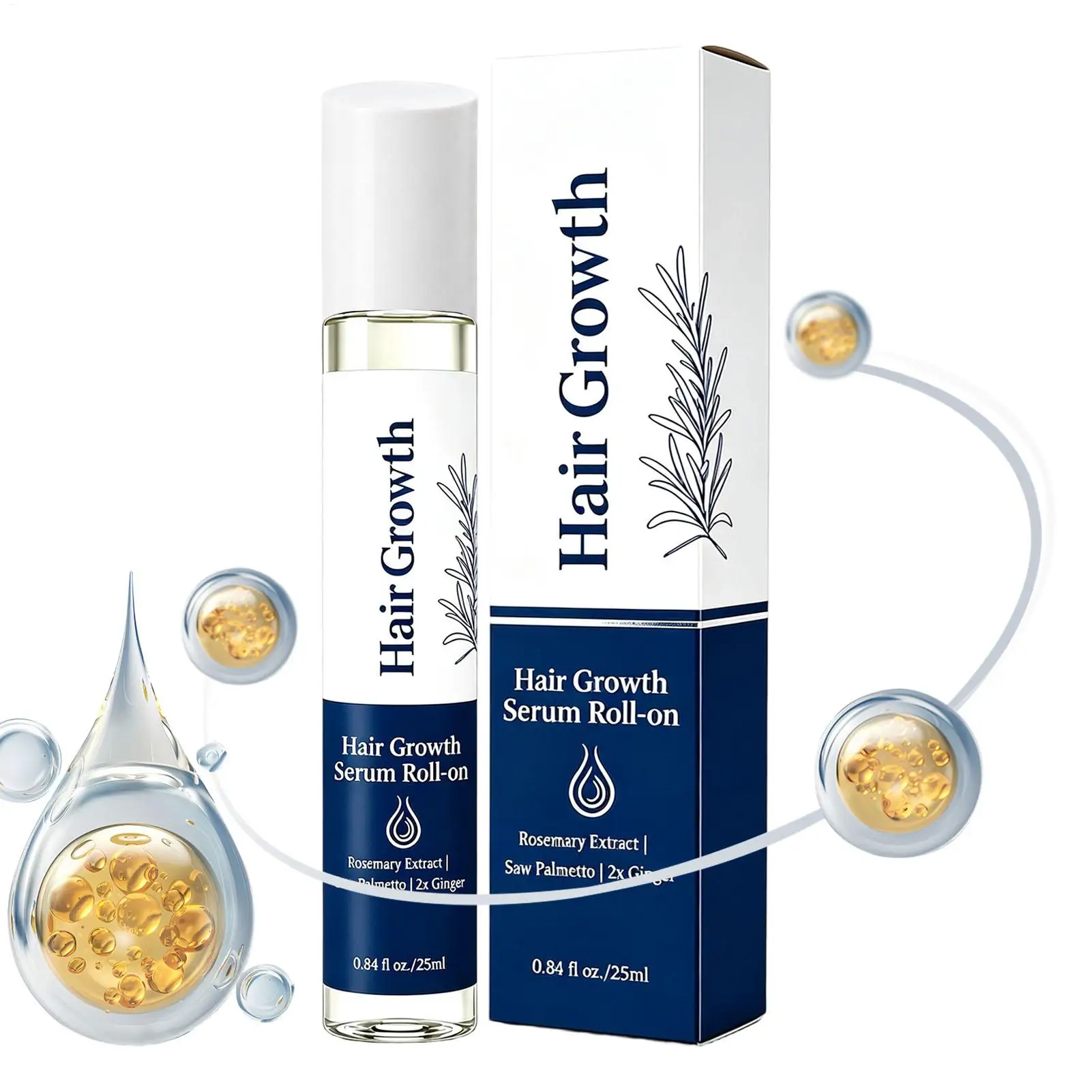 25ml Roller Ball Hair Oil, Non-Greasy Scalp Nourishing Liquid, Frizz Control Gloss Care Serum for All Hair Types Portable Travel