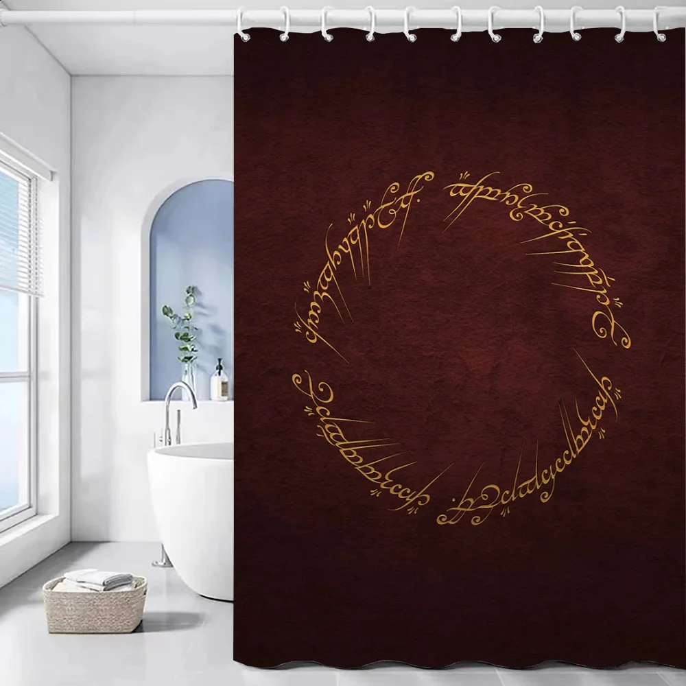 T-The Lord of the Rings Shower Curtains for Bathroom Accessories Set European Curtain Bath Sets Waterproof Fabric Products Home