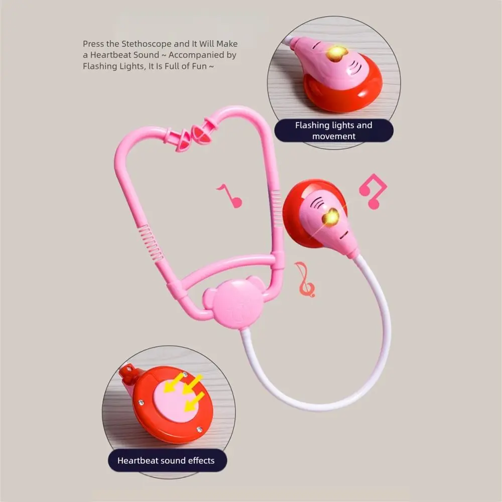 Divertente rosa blu dottore accessori in plastica giochi di ruolo cartone animato mini stetoscopio simulato medico strumenti giocattolo per