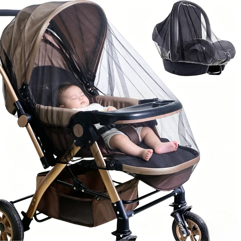 

Stroller Mosquito Net Full Coverage Dense Mesh Breathable Infant Bug Net Universal Baby Stroller Mosquito Net for Outdoor