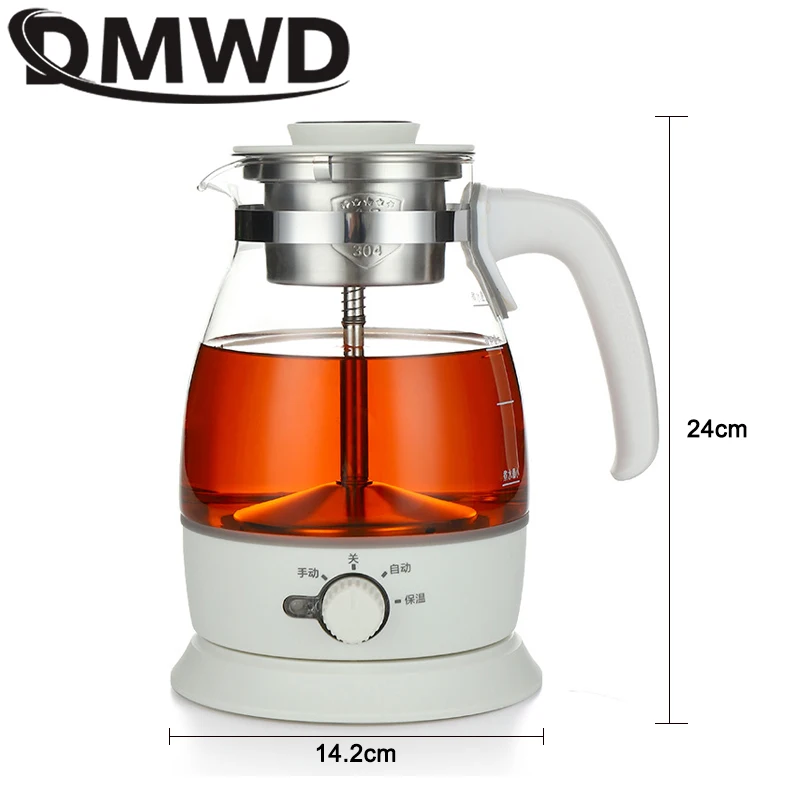 Electric Kettle Coffee Tea Maker Brewer Black Pu \'er Glass Kettles Steam Teapot Automatic Health Tea Infuser Pot Boiling Set 1L