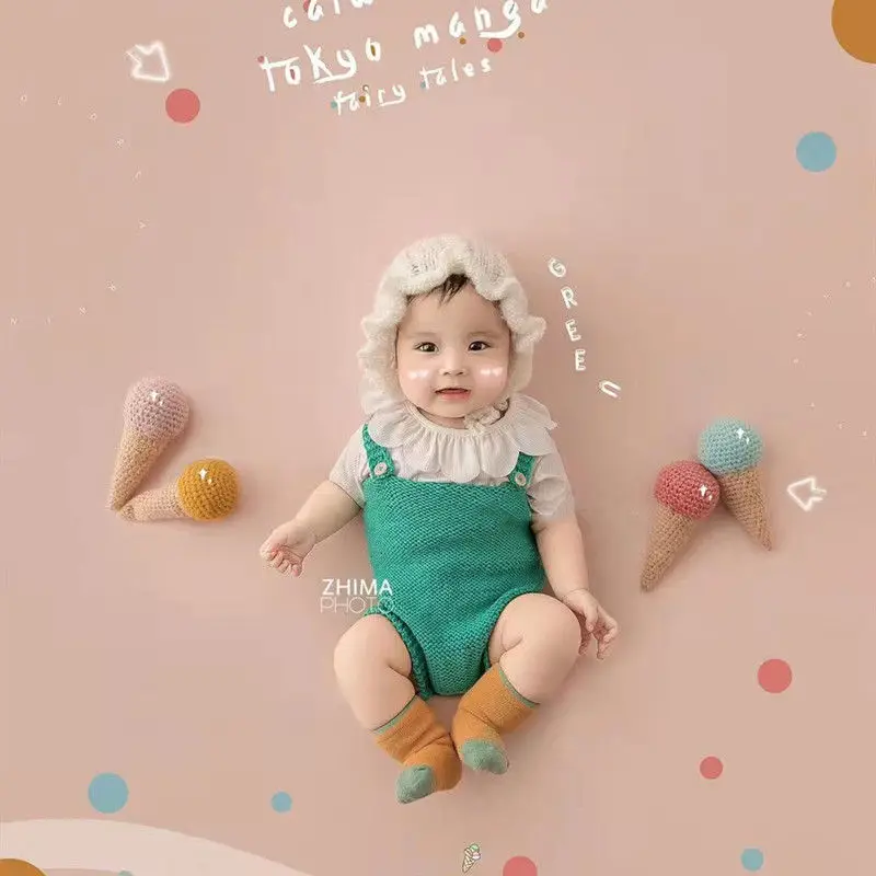 

New Baby and Childrens Photography Theme Clothing Hundred Day Baby Photo Ice Cream Styling Art Photo 아기 코스프레