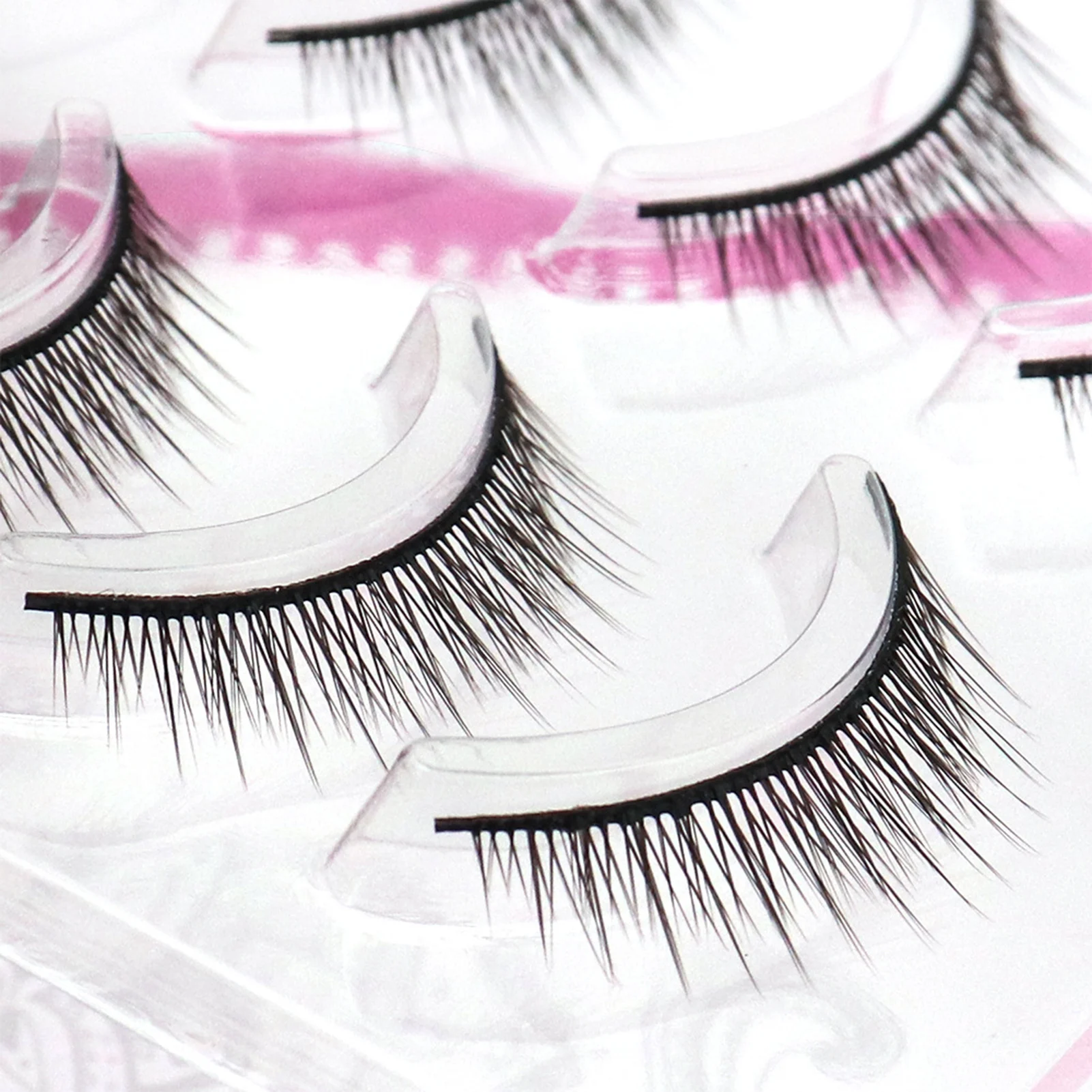 5ペア入りフルストリップつけまつげ 韓国風 DIY コスプレ ドールアイ ふんわりまつげ ナチュラル ソフト つけまつげ メイクアップ用品