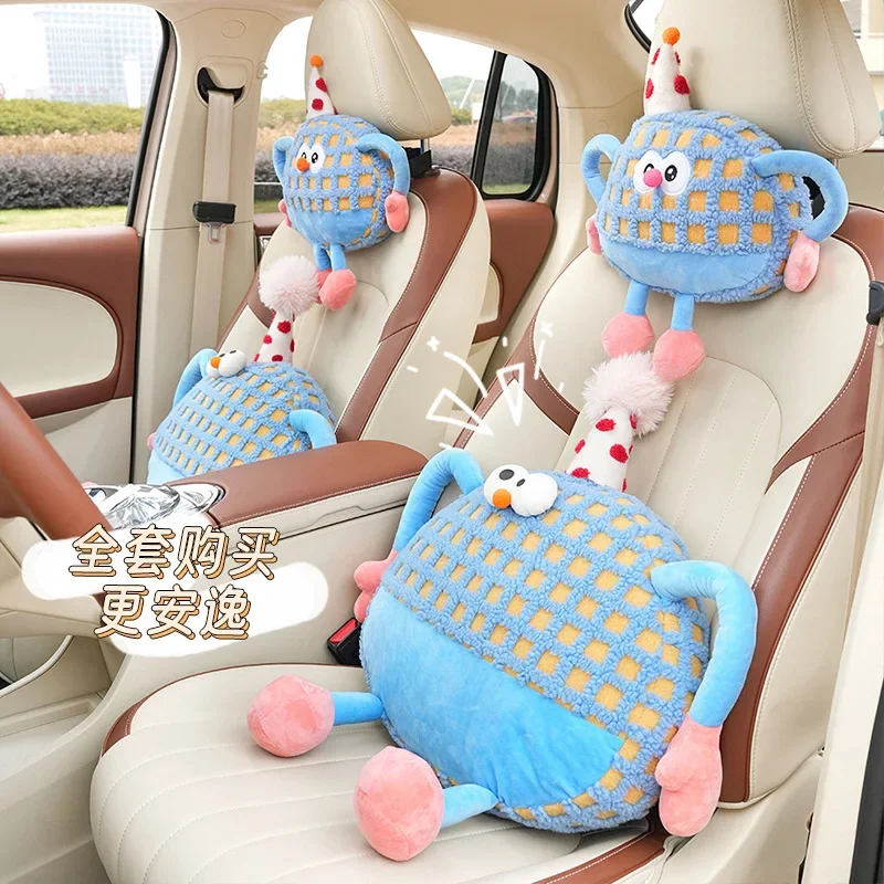 

Car Headrest Neck Pillow Lumbar Support Waist Cushion Driver Seat Backrest Car Cushion Driving Waist Support Soft Breathable