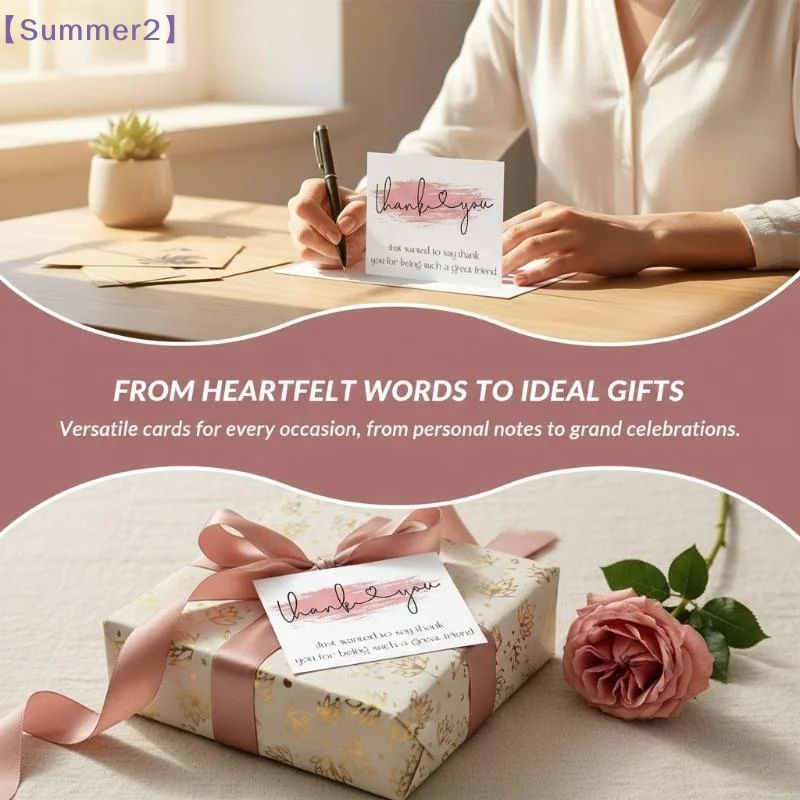 【Xia2】10 cartes de remerciement vierges à l'intérieur pour la décoration de boîtes de cartes-cadeaux, pour les commerçants, les boulangeries et les petites entreprises {S}