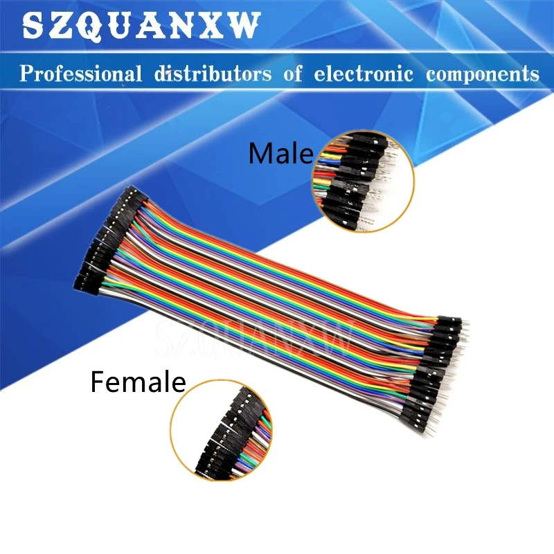 Jumper Wire 40PCS Line Cable Connection male to male+female to female and male to female for DIY KIT