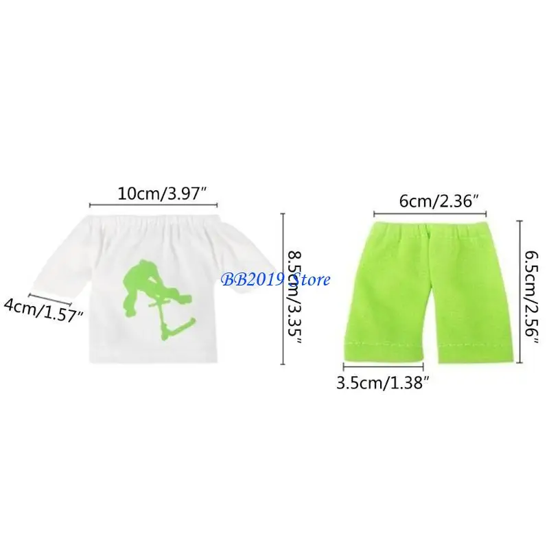 Q0KB Ván trượt ngón tay Xe tay Ván trượt ngón tay bằng vải với quần và áo thun