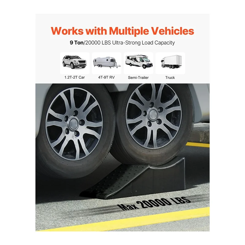 

Car Ramp Low Profile Car Service Ramp 20000 Lbs/10 Ton Loading Capacity 5.5" Lift Height Car Ramp Heavy Duty Tire Ramp