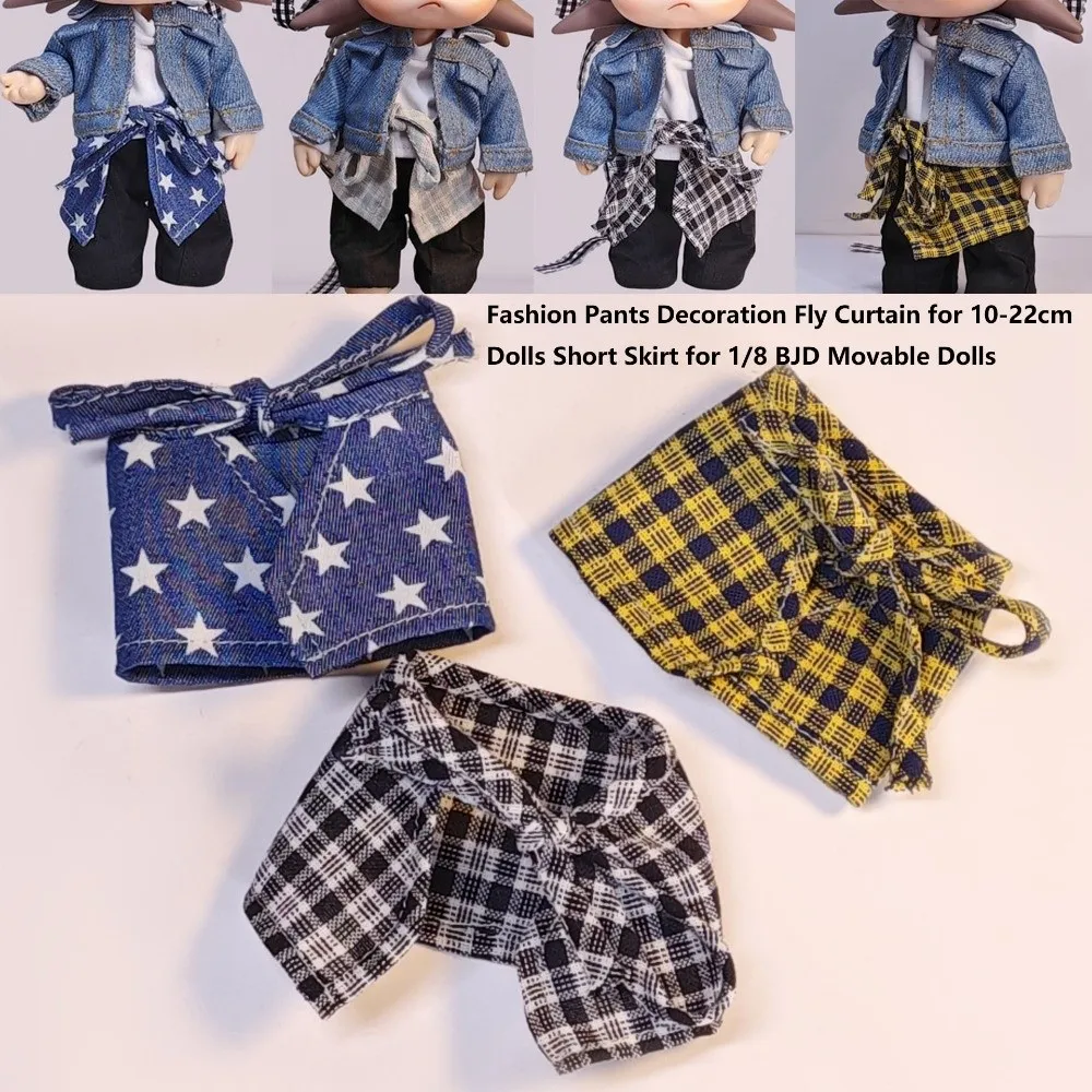 High Quality Fashion Pants Decoration Multicolors Jeans Cloth Fly Curtain Short Skirt for 10-22cm Dolls/for 1/8 BJD Dolls
