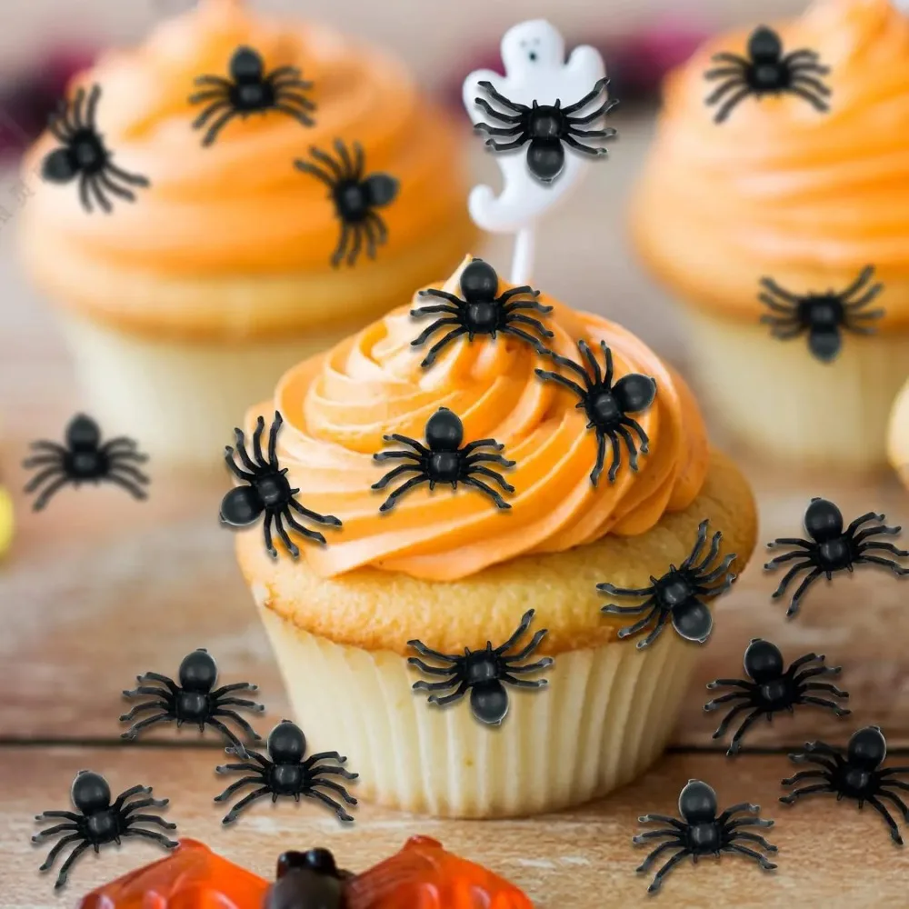 Halloween Black Small Spiders Decor Fake Horror Spider Haunted House Prop DIY Halloween Party Decoration Simulation Insects Toys image 3