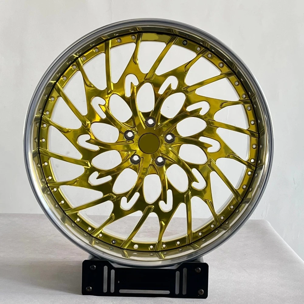 

2 Piece Forged Wheels for 26 Inch Custom Lowrider Rims Gold Passenger Car Wheels