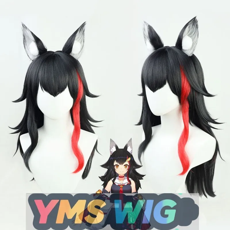 【YMS WIG】Hololive Virtual Idol VTuber Broadcaster Neta Wolf Girl Da Shen Miao Peruca Cosplay