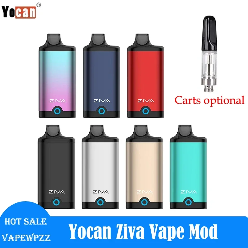 Nowa inteligentna przenośna bateria Yocan Ziva Vape Mod 650mah 10S wstępnie podgrzewane pudełko Vape 2.6V/3.2V/3.8V (kartry nie są dołączone)