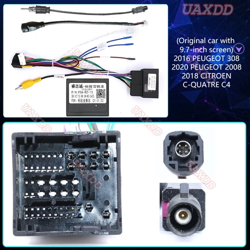 Imagen 1 del producto Radio para coche, reproductor de audio y vídeo Android, cables 2016 PEUGEOT 308, coche Original con pantalla de 9,7 pulgadas, 2020, 2008, 2018, CITROEN C-QUATRE C4