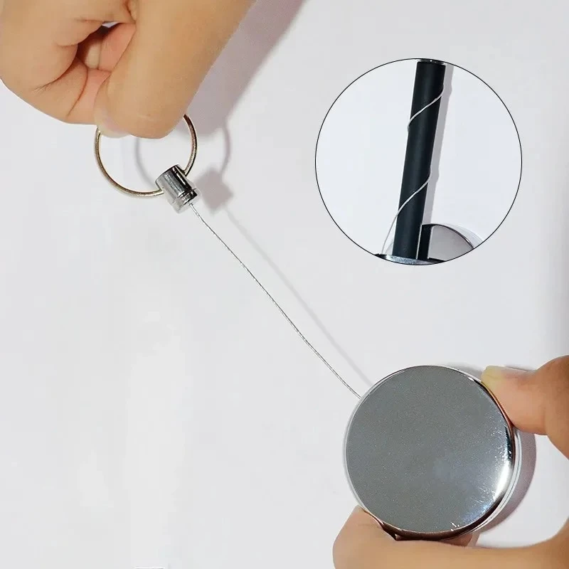 

4 см серебряная металлическая катушка для бейджа, уличный брелок, выдвижной держатель для бейджа с защитой от потери, зажим для катушки, брелок для ключей для держателя удостоверений личности, аксессуары