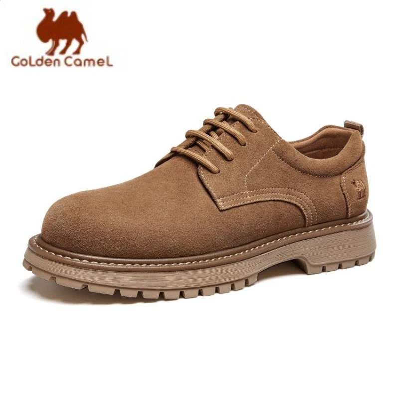 

Мужская повседневная обувь GOLDEN CAMEL в стиле ретро, британская замшевая кожаная рабочая деловая обувь с низким берцем для мужчин, удобная осень 2023 г.