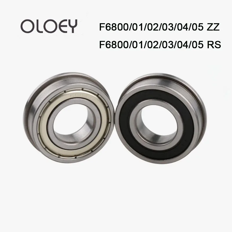 2PCS F6800ZZ F6802 F6803 F6804 F6805 ZZ 2RS Flange Ball Bearing Thin wall Deep Groove Ball Bearing Bimetal Cover