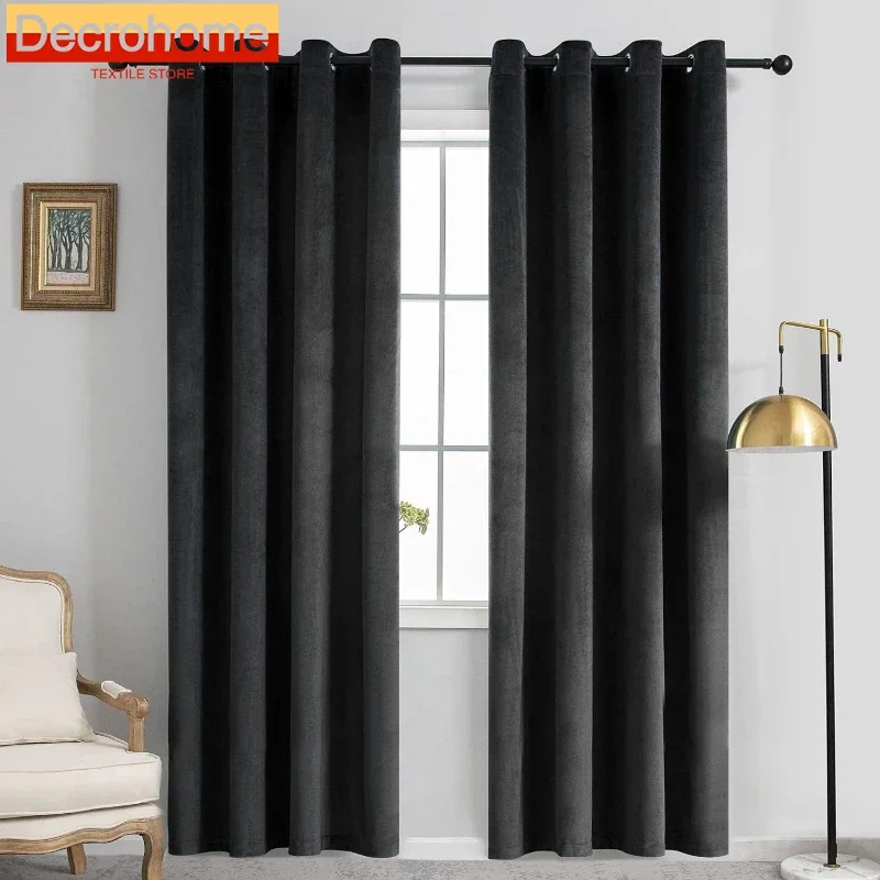 

Dutch Velvet Curtains Modern Simple Living Room Bedroom Blackout Velvet Finished curtains for living room bedroom dining room