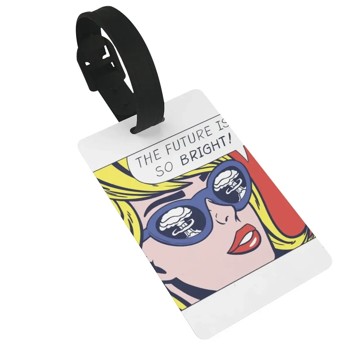 

Pop Optimistic Girl Luggage Tags Suitcase Accessories Travel PVC Fashion Baggage Boarding Tag Portable Label Holder ID Name