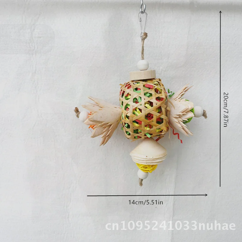 

Parrot Bird Toy Wood Flower Bite String Rattan Foraging Cage Corn Silk Ball - Chew Relief Supplies Medium Size