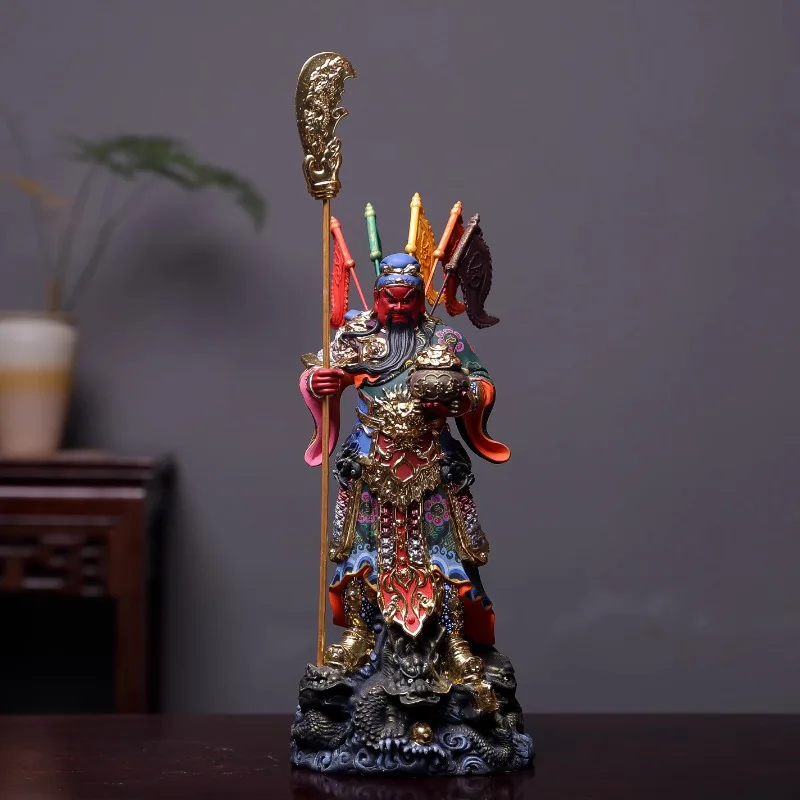 Guan Yu Wu Caishen Statue, Exquisite Hand-Carved & Painted God of Wealth Figurine, Home Decor & Office Ornament