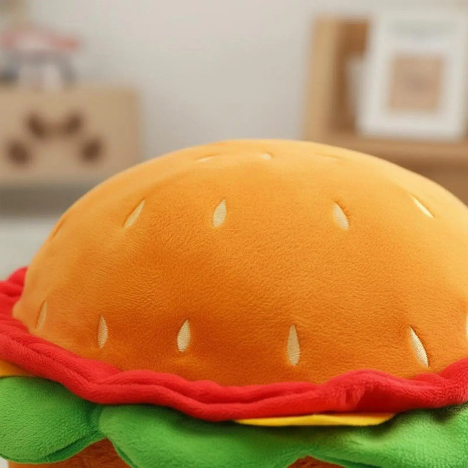 Hamburger Hat Photo Prop Burger Costume Hat Cute Soft Burger Headpiece for Party, Cosplay view 5