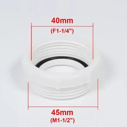 Adattatore 40x45mm adattatore connettore Downpipe in plastica lavello da cucina raccordi scolapiatti scolapiatti Dipe Mop connettore filettato per piscina
