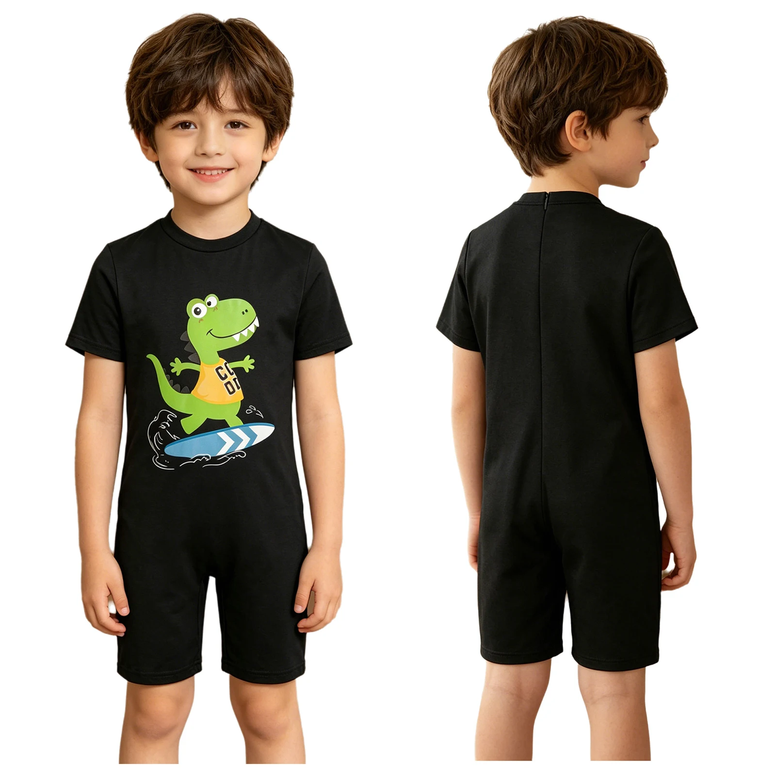 Kinder-Autismus-Sensorik-Spezialbedarf Adaptive Kleidung Kurzarm-Body mit Rückenreißverschluss Anti-Strap-Bodysuit für Alltägliche Freizeitkleidung Hauskleidung
