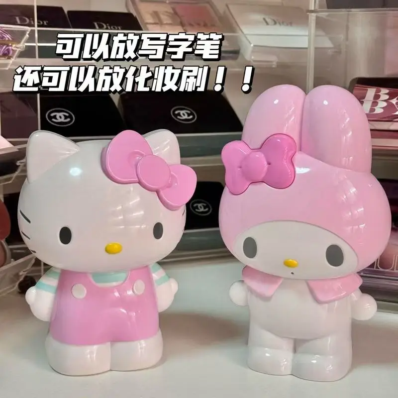 ハローキティ化粧ブラシオーガナイザーデスクトップ装飾玩具フィギュアアニメーション派生文具収納容器ギフト