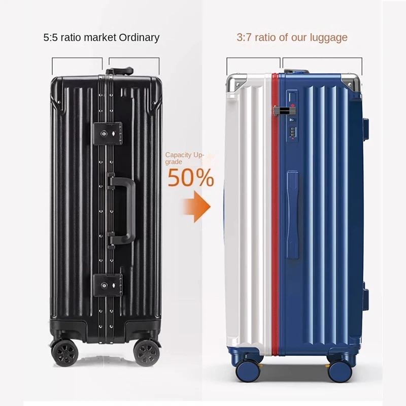 2025 New Luggage 32 Inch Large Capacity Travel Trolley Case Thickened Expansion Zipper Lockbox USB Charging with Cup Holder