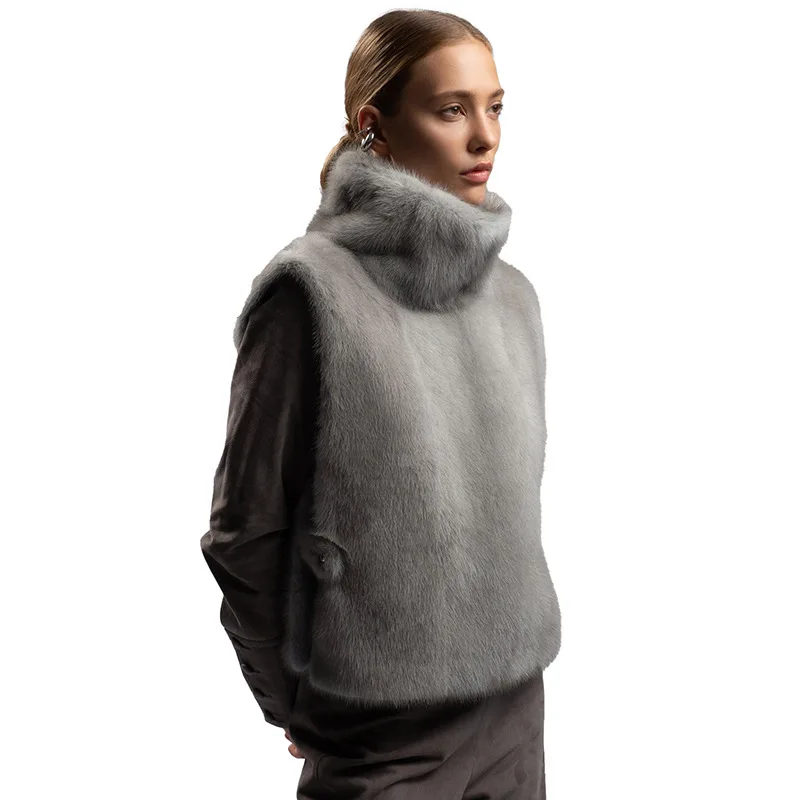 Y25TP409 Sle Women's High Collar Warmth Non-Sved Button-Up Coat Autumn Winter Faion Ladies Thiened Polyester Jaet