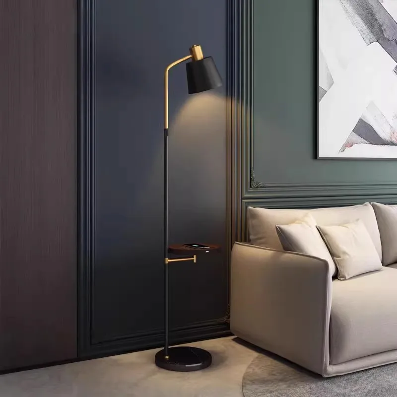 

Living room floor lamp, sofa side with shelf, bedroom bedside table integrated bedside coffee table