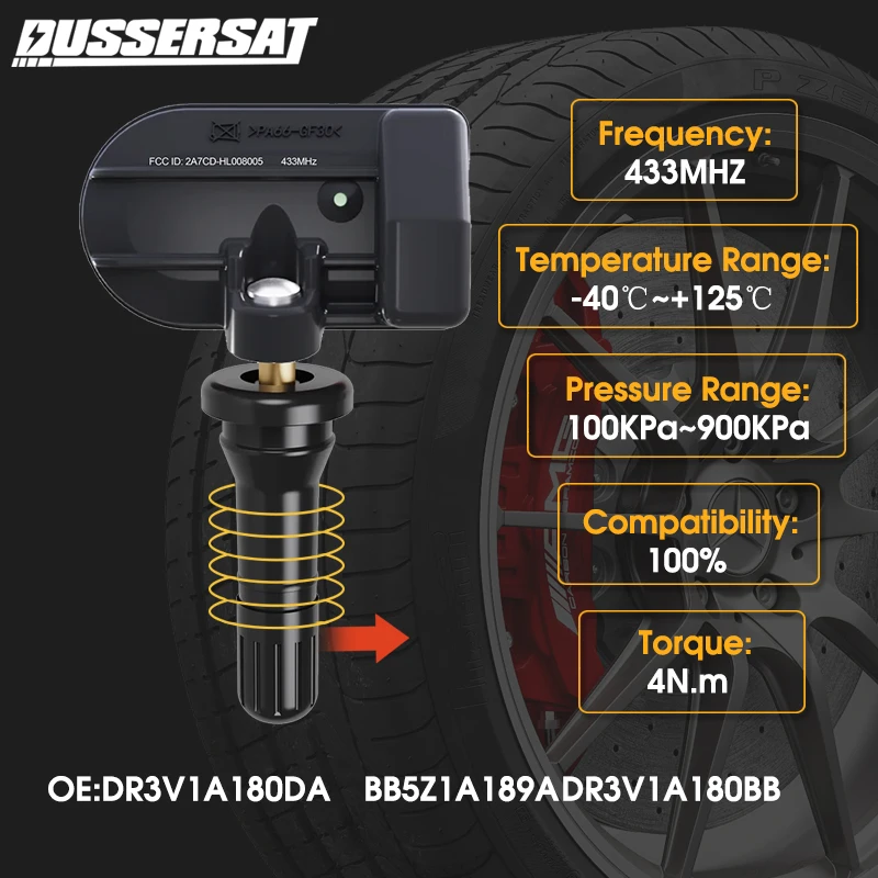 

Tire Pressure Sensor TPMS 433MHz OE BB5Z1A189 DR3V1A180BB for Ford Tourneo Connect Transit Transit Combi Lincoln Mark LT