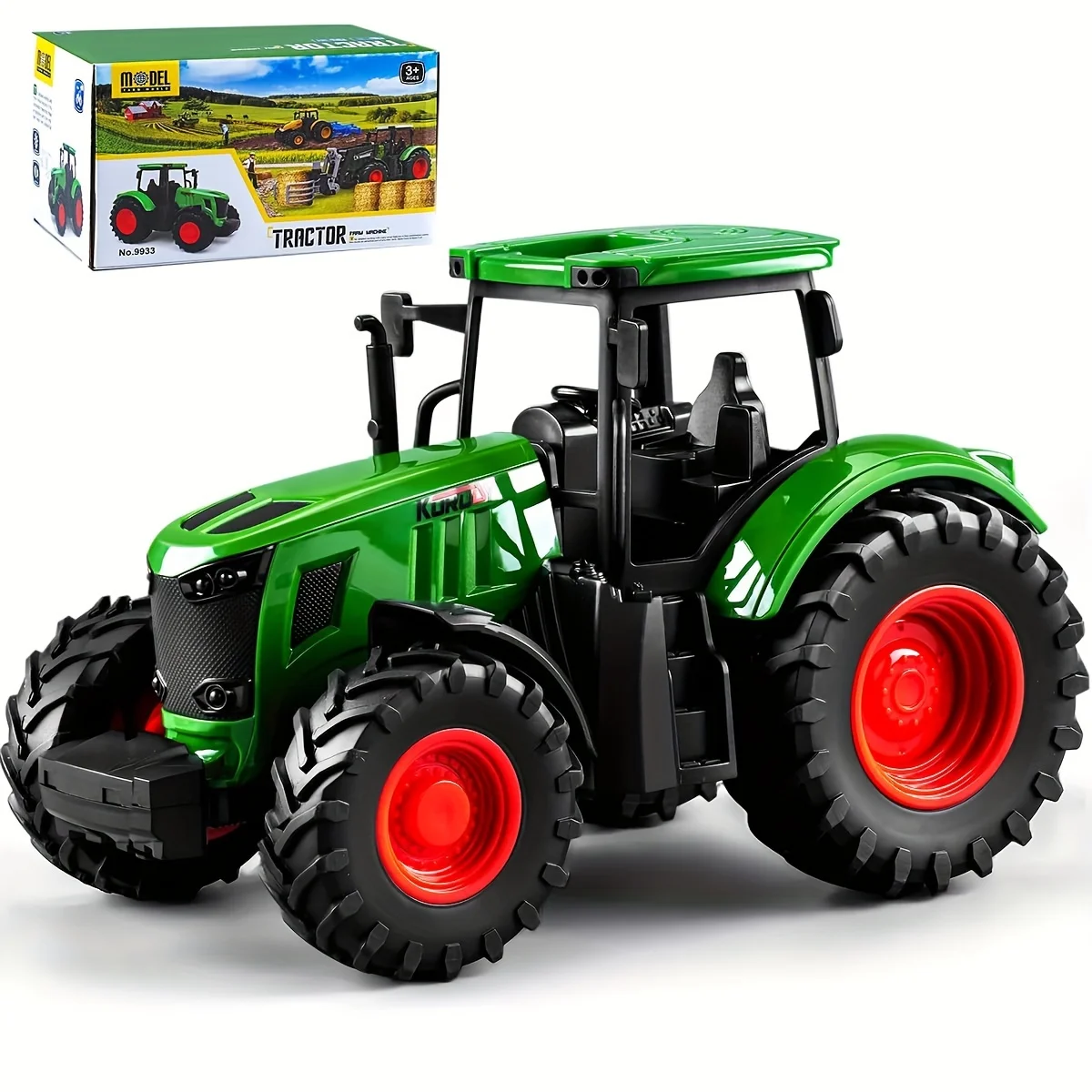 Tractor de juguete, vehículo de granja realista, camión de empuje y Go, coche, Tractor, juguete para Halloween y navidad, regalos de cumpleaños