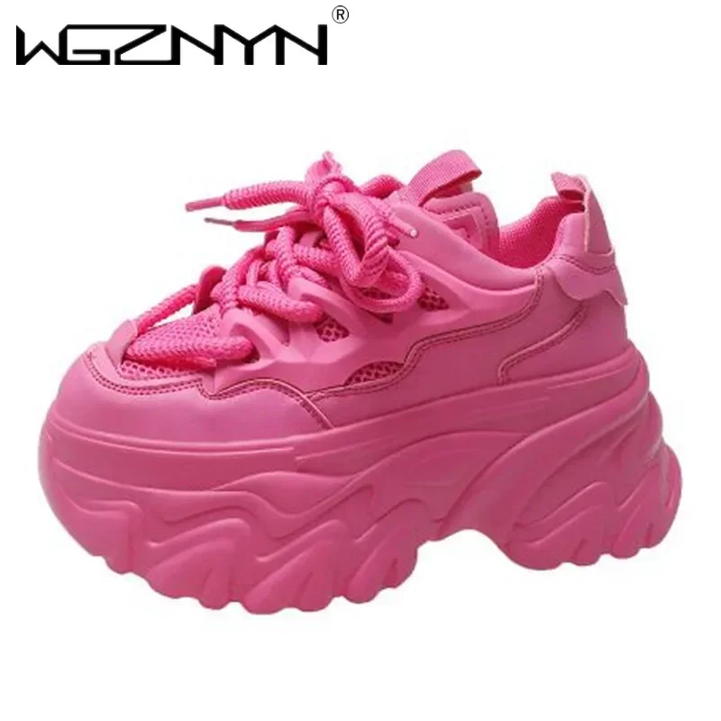 8.5CM New High Platform Sneakers Women Thick Sole Sports Ladies Trainers Vulcanized Shoes Woman Chunky Sneakers Zapatillas Mujer
