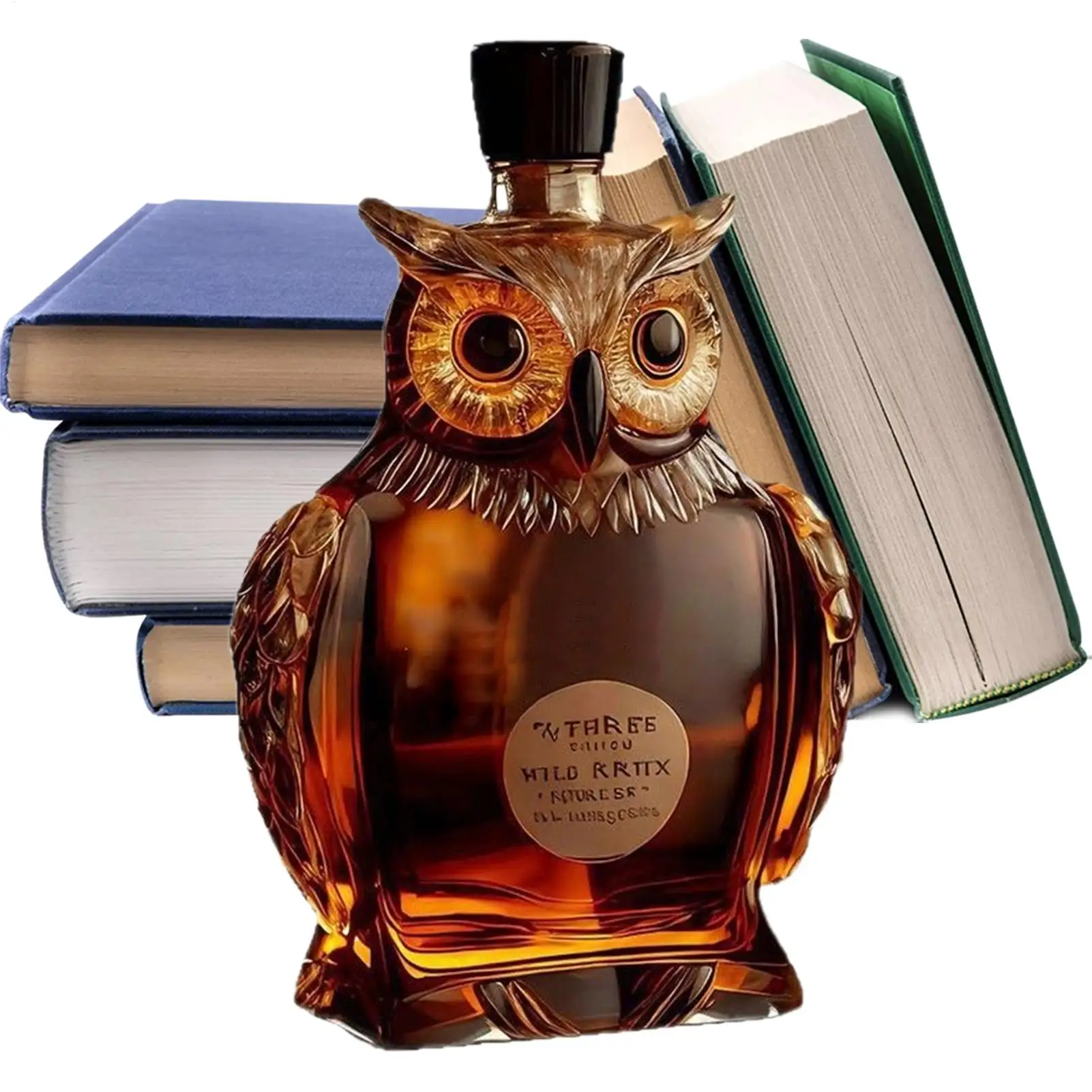 Botella de Whisky de 250 ml con Forma de Búho, Botella Decantadora de Licor de Vidrio de Alta Transparencia para Padre, Novio, Abuelo, Tío, Hombres, Papá
