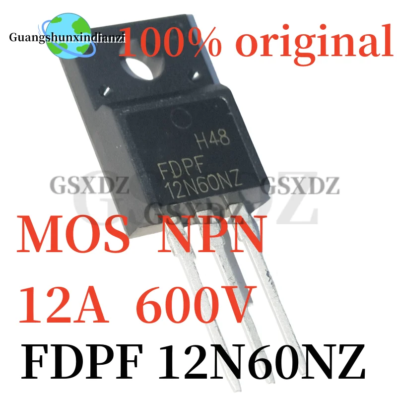 5-10PCS 100% original FDPF12N60NZ TO-220F 600V 12A 12N60C 12N60 MOSFET NPN