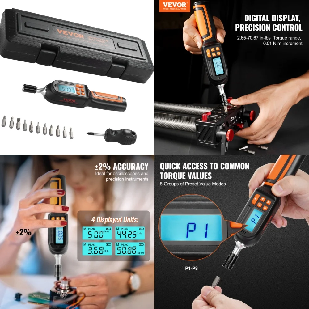 

Hand Tool SetsDigital Torque Wrench 1 4 Inch Adjustable Precision Screwdriver Tool Set