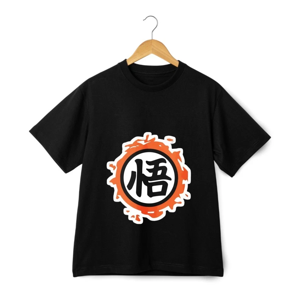 Dragon Ball Anime Goku Símbolo Shenlong Logo Manga Estampado gráfico Cuello redondo Suelto Tallas grandes Top de manga corta para hombres y mujeres