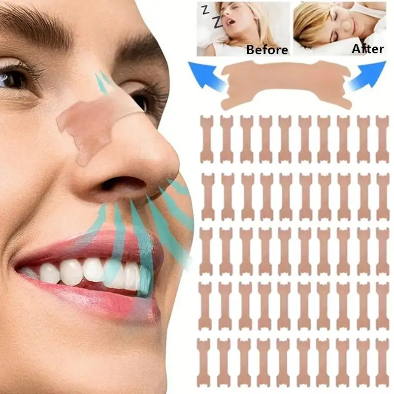 Better Breath Nasal Strips 100/200pcs Non-Irritating Anti Snore Nose Patches for Adults Night Sleep Snoring Relief