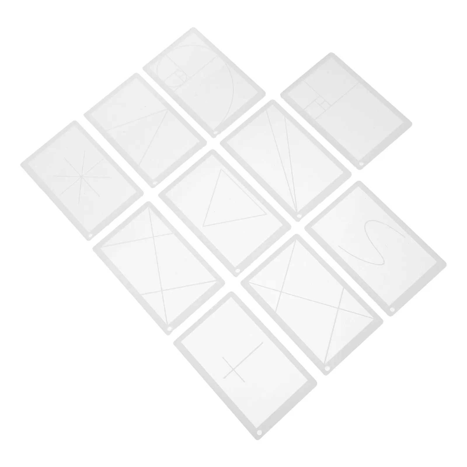1セット-ゴールデンレシオ-アクリル定規-描画ツール-アーティスト向け調整可能-正確な構成レイアウト-ゴールデンレシオ-カリパー