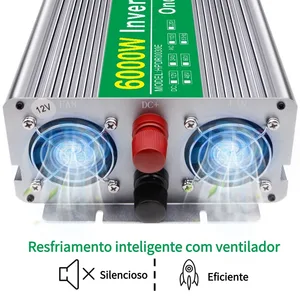 12 V Hall für 220 V reines synoidales 60 Hz -Konverter 12 V bis 220 V 12 V bis 220 V 60 Hz in Brasilien 10 Hauptverkäufe 6000W Wechselrichter - №3