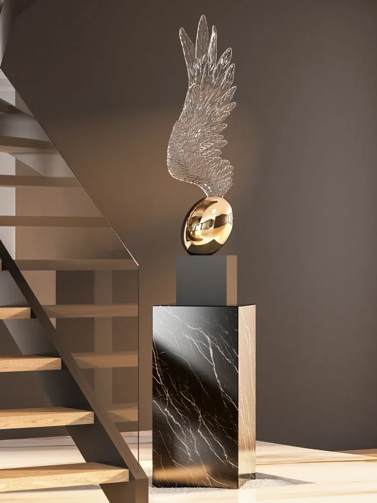 Transparent Wings Sculpture Art Abstract Ornament Resin Material LivingRoom Table Foyer Decorative Accessories Home Decor Crafts